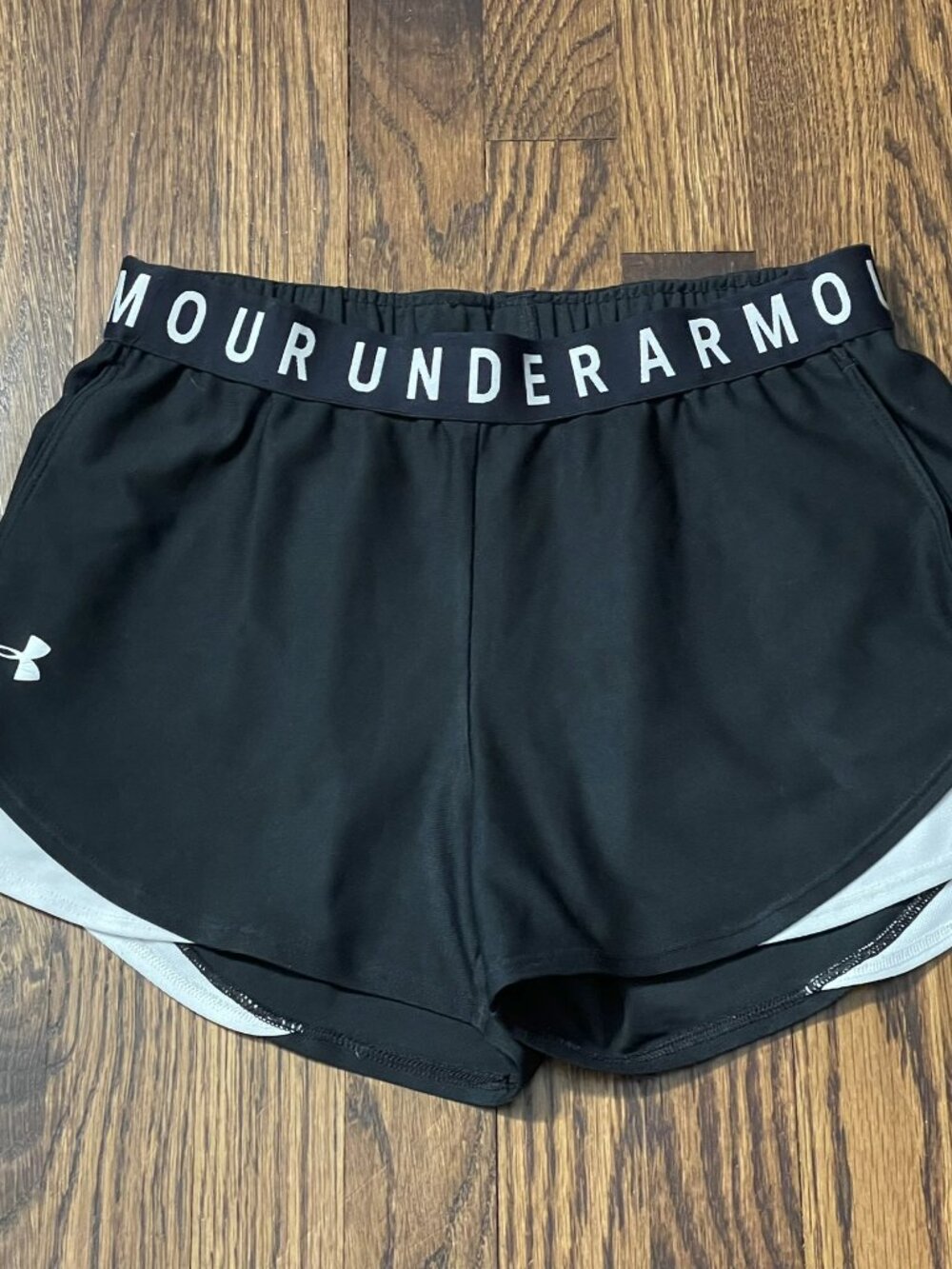 Under Armour Shorts Black/White Training Elastic Waist Gym Women's Small